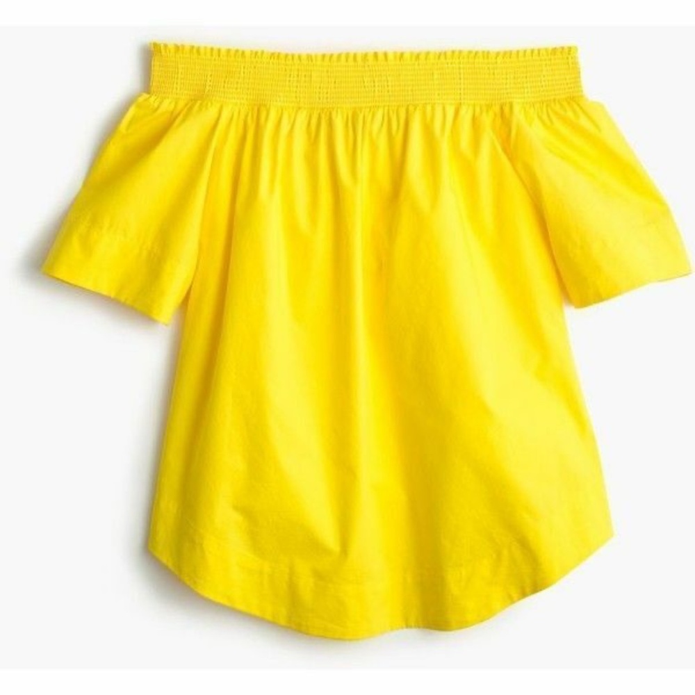 J. Crew Cotton Off-the-shoulder Top Vivid Lemon Yellow‎ 10